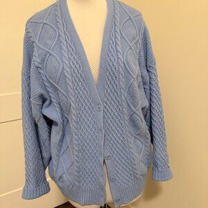 Aritzia Sunday Best cable knit cardigan light blue